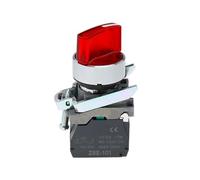 Interruptor de perilla iluminado XB4, 2 marchas, 3 marchas, normalmente abierto, normalmente cerrado, interruptor de botón mecánico, portalámparas LED con autobloqueo(Red,380V_1NC_2 GEAR)