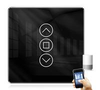 Interruptor de persiana enrollable Wi-Fi inteligente 2.5D - Compatible con Alexa, Yandex y Google Home - Temporizador y control de voz - Se requiere conductor neutro, color negro
