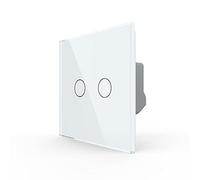 Interruptor de persiana Livolo Touch Pulsador Persiana para empotrar con panel de cristal en color blanco para cambiar de persianas, marquesinas