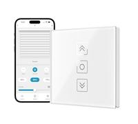 Interruptor de Persianas Wifi Porcentual 80x 80mm, Interruptor de Persiana Inteligente Control por Smart Life, Compatible con Alexa/Google Assistant, Requiere Cable Neutro