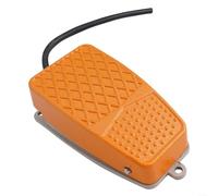 Interruptor de pie de aluminio 10 A SPDT NO/NC con pedal antideslizante para máquinas de soldar y máquinas, cable de 15 cm, carcasa de metal robusta para aplicaciones industriales (interruptor de