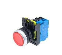 Interruptor de plástico LA36M de 22 mm con LED LA36M Botón pulsador momentáneo plano Encendido/apagado Bloqueo automático 1NO/1NC iluminado Eléctrico(Red,1NC_SELF-LOCK_12-24V)