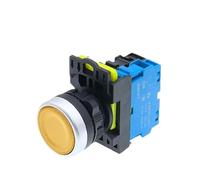 Interruptor de plástico LA36M de 22mm con LED LA36M, botón pulsador momentáneo de encendido, arranque de bloqueo automático, eléctrico iluminado 1NO/1NC(2pcs,1NO_MOMENTARY_12-24V)