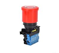 Interruptor de presión de emergencia de 22 mm, botón de seta con interruptor de emergencia LED, 1NO 1NC, autobloqueo, industrial, botón E-Stop, 22 mm, empotrable, resistente al agua IP65, protección