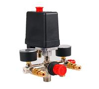 Interruptor de presión del compresor de aire con control de regulador para manómetro, montaje de soporte de aire de regulación de presión para interruptor de colector, regulador de manómetros
