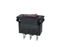 Interruptor de protección contra sobrecarga ST-001, 5 Unidades, 5 A, 10 A, 15 A, 125/250 V CA, 3 Pines, 2 Posiciones, luz roja ED, botón basculante.(5A)