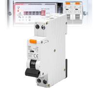 Interruptor de protección diferencial, (2 polos, 230 V, 16 A) 30mA Interruptor automático 16A, 1P+N 6kA Interruptor FI, Interruptor de protección diferencial 2 polos, Tensión nominal: AC230