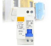 Interruptor de protección Fi, 16 A, CA 230 V, 30 mA, C16, 1P+N, interruptor de protección de carril DIN, protección contra fugas, protección contra sobrecarga, interruptor de corriente residual con