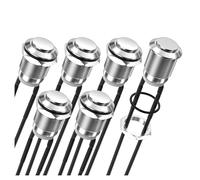 Interruptor De Pulsador Impermeable De Metal 6 Piezas 12mm 12V Plata Normalmente Abierto (ON) Off 2 Pines SPST Formación Interruptor de control de ventana