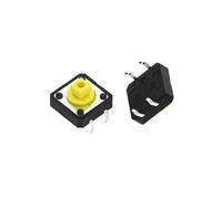 Interruptor de pulsador táctil micro, 100 Uds. Interruptores táctiles de 12x12x7,3mm botón cuadrado amarillo interruptor táctil Micro