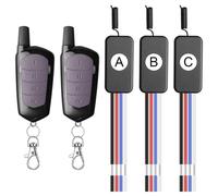 Interruptor de radio inalámbrico de 3 vías, interruptor de control remoto de CC de 12 V: juego de control remoto de 3 vías, minicontrol remoto inalámbrico compacto, interruptor remoto de 433 MHz