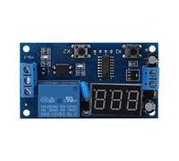 Interruptor de relé de temporizador de retardo de ciclo de 12 V CC, tablero de relé de tiempo de ciclo infinito ajustable con pantalla LED para equipo de operación de temporizador
