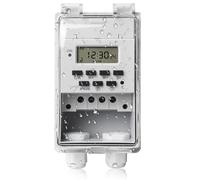 Interruptor de relé de tiempo programable, temporizador digital de 220 V 10 A, temporizador inteligente, temporizador digital LCD con cubierta transparente impermeable, temporizador de pared
