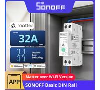 Interruptor de Riel DIN de un Solo Canal SONOFF BASIC-1GSP, Monitoreo del Consumo de Energía WiFi, Protección Contra Sobrecargas, Hasta 32A