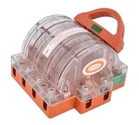 Interruptor de seguridad para cuchillas AC 380 V 100 A 4 polos de doble acción, carcasa transparente con indicadores LED, interruptor de cuchilla de desconexión para circuitos de e