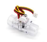 Interruptor de sensor de flujo de agua con rosca G1/2 pulgadas, medidor de flujo de turbina que utiliza sensor de efecto Hall para monitoreo y control de flujo líquido en varios sistemas (transparente