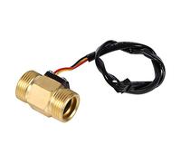Interruptor de sensor de flujo de agua de cobre G3/4" DN20 mm, sensor de flujo de líquidos de efecto Hall, caudal de 2 a 45 l/min con salida de pulsos para calentador de agua,