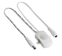 Interruptor de sensor de movimiento PIR, 5A DC 6-24V LED Mini interruptor detector de sensor de movimiento infrarrojo automático, para pasillos, baños, sótanos, almacenes, garajes(blanco)