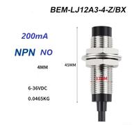Interruptor de sensor de proximidad inductivo de 4 mm NPN DC 6 36V Detección cilíndrica para control mecánico de automatización (200ma)