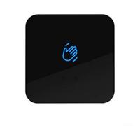 Interruptor de sensor infrarrojo sin contacto 12V 24V con indicadores LED azules y verdes, retardo de tiempo ajustable 0 3 30s, control sin contacto para sistemas de acceso (negro, 86 x 86 mm)