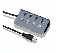 Interruptor de subcontrol de 4 puertos USB 3.0 HUB de aleación de aluminio de hasta 5 Gbps, divisor multi USB para computadora portátil de escritorio