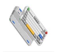 Interruptor de Teclado mecánico, Teclado de Juego de Tres Modos conmutable de Perfil bajo con Perilla, Soporte de Junta RGB Compatible con PC(Nano Low Switch)