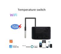 Interruptor de Temperatura Inteligente Wifi Tuya 10A 85-250V Monitor de Energía con Sonda de Termostato para Acuario, Almacén, Invernadero