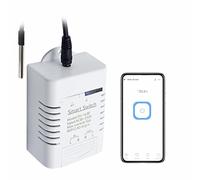 Interruptor de temperatura WiFi Módulo de interruptor de temperatura de monitoreo inteligente de 2,4 GHz con kit de sensor de temperatura, control inteligente y remoto funciona con EWeLink/Alexa/Goog