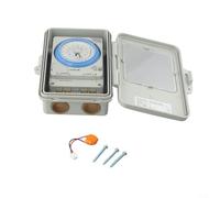 Interruptor de temporizador de 24 horas, impermeable, diario, programable, CA 100-250 V, 20 A, temporizador mecánico, temporizador interior y exterior