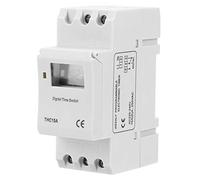 Interruptor de temporizador, THC15A 220-240VAC 16A Interruptor de temporizador digital de riel DIN Interruptor de temporizador digital programable para lámpara, calentador de agua, aire acondicionado,