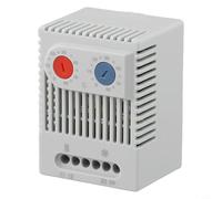 Interruptor de termostato compacto de riel DIN, controlador de temperatura de 0-60 °C, termorregulador bimetálico para armarios eléctricos, control de refrigeración de calefacción (ZR011 rojo + azul)