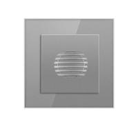 Interruptor de timbre con pulsador pared integrado panel vidrio, control manual, clasificación 110 a 250 V para uso residencial en interiores(Doorbell gray)