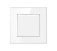 Interruptor de timbre con pulsador pared integrado panel vidrio, control manual, clasificación 110 a 250 V para uso residencial en interiores(Switch white No logo)