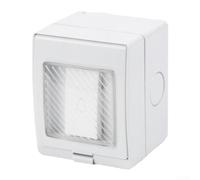 Interruptor de timbre impermeable IP55, enchufe ABS montado en superficie de 16 A para protección contra la lluvia al aire libre, montaje en pared blanco (JYL-1GB)