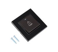 Interruptor de Timbre, Pulsador Timbre Botón de Timbre Resistente al Agua Interruptor de Timbre con Tornillos 220~250 V Botón de Presión Interruptor Superficie (Negro) (Negro)