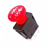 Interruptor de toma de fuerza de embrague, 8 terminales, para Wright Stander 52420003-10AMP. Adecuado para Yazoo Bad Boy Bobcat 101768 Interruptores PTO de repuesto original (encendido/apagado) rojo