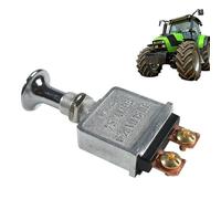 Interruptor De Tracción, Montaje De 3,27x1,42x0,87 Pulgadas, Perilla Cromada Con Terminal De Cobre De Aleación De Zinc 75 Amperios 0,2 Libras | Control De Empuje Resistente De 6-28 V Para Cableado De