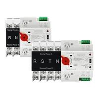 Interruptor de transferencia automática de doble potencia ATS de riel DIN, 2P y 4P, interruptores selectores eléctricos, interruptor de circuito de alimentación ininterrumpida de 125 A(2P,220V)