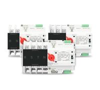 Interruptor de transferencia automática de doble potencia ATS, riel DIN, 2P, 3P, 4P, interruptores selectores eléctricos, alimentación ininterrumpida, 63 A, 100 A, mini, 1 unidad(3P,230V 63A)