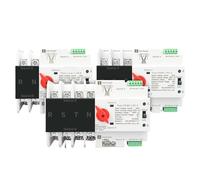 Interruptor de transferencia automática de doble potencia ATS, riel DIN, 2P, 3P, 4P, selector eléctrico, alimentación ininterrumpida, 63 A, 100 A(4P,100A)