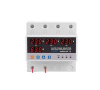 Interruptor de transferencia automática de potencia, alimentación ininterrumpida, selector de fase de 63 A/100 A, interruptor de conmutación, protección contra sobretensión y sobrecorriente(63A)