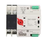 Interruptor de Transferencia Automática Dual Power CHLT 125 2P, PC y Plata Alto Nivel de Seguridad para Centros Comerciales, Fábricas, Guarderías (100A)