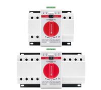 Interruptor de Transferencia Automática Interruptor de transferencia automático de potencia dual fotovoltaico ATS 2P 4P 63A 125A CA 220V 400V 50/60Hz, tipo MCB, interruptores automáticos manuales, dis