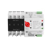 Interruptor de transferencia automática trifásico ATS de doble potencia, 4P, con riel DIN, interruptores selectores eléctricos, alimentación ininterrumpida de 63 A, 100 A y 125 A.(63A)