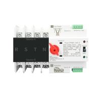 Interruptor de transferencia automático ATS trifásico sobre riel DIN, doble alimentación, selectores eléctricos, alimentación ininterrumpida, interruptor automático 4P 63A 100A 125A (220V, 100A)