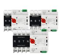 Interruptor De Transferencia Automático De Doble Potencia Mini ATS De Riel DIN De 2/3/4 Polos, CA 110 V, 230 V, 125 A, Interruptores Selectores Eléctricos, Alimentación Ininterrumpida(3P,AC 110V)