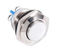 Interruptor de ventana Botón Pulsador Momentáneo Metálico Impermeable De 12 V Y 16 Mm Para Bocina Encendido apagado Arranque Motor Redondo Plateado