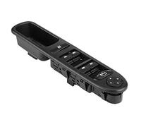 Interruptor de ventana eléctrico Qiilu, interruptor de control de ventana principal de energía eléctrica delantera derecha de plástico ABS para Peugeot 207 6490.EH negro