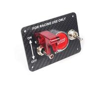 Interruptor de ventana Panel Encendido 12 V Universal Para Coches Carreras Y Modificación Con Botón Pulsador Arranque 3 Posiciones Fibra Carbono Auténtica