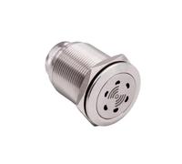 Interruptor de zumbador metálico de 19 mm y 22 mm, luz LED intermitente de advertencia, 12 V, 24 V y 220 V, mini alarma de lámpara roja de acero inoxidable, 10 unidades(22mm,24V)